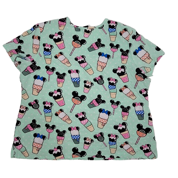Disney mickey mouse ice cream social scrub top size 2x. Ice cream mickey mouse. - Picture 4 of 9